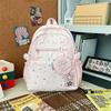 Cute Star Print Backpack with Multiple Pockets and Front Zip Compartment for School and Daily Use