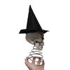 Distressed Resin Skull Topper Halloween Witch Hat Tree Topper, Gothic Skeleton Figurine for Versatile Party Decor, Spooky Festive Home Ornament, Trick
