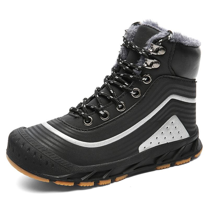 New High Top Men's Winter Shoes Comfortable Warm Fur Snow Boots Men Women Ankle Boots Non-Slip Hiking Shoes Male Winter Sneakers