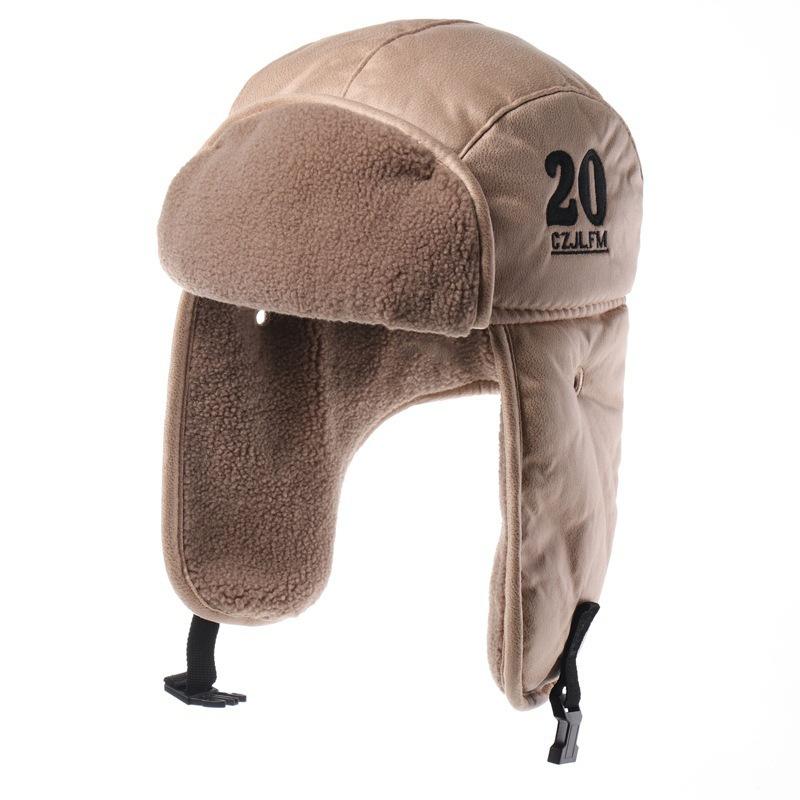 Lei Feng Hat Men's Korean Version Letters Warm Cotton Hat Outdoor Cold Protection Northeast Thickened Velvet Female Winter Youth Riding Bike