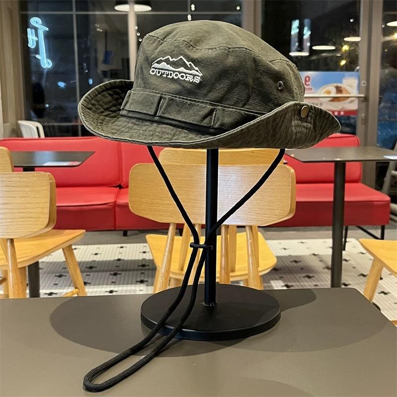Popular Outdoor Retro Bucket Hat Summer Hiking Fishing Sun Protection Sun Hat Mountaineering Shade Western Cowboy Hat
