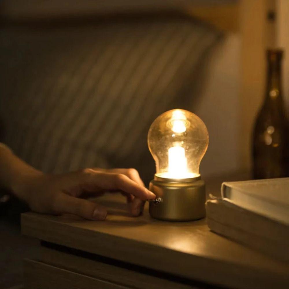 Flame Tip Design Bulb Lemp Glass Lampshade Desk Lamp Simple Atmosphere Lamp Christmas