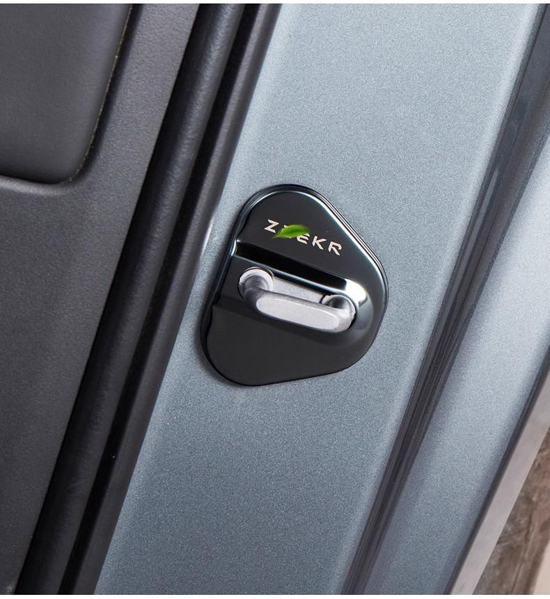 Zeekr 001 Door Lock Catch Protector for 21-25 Models: Scratch, Wear & Rust Resistant, Carbon Fiber Texture