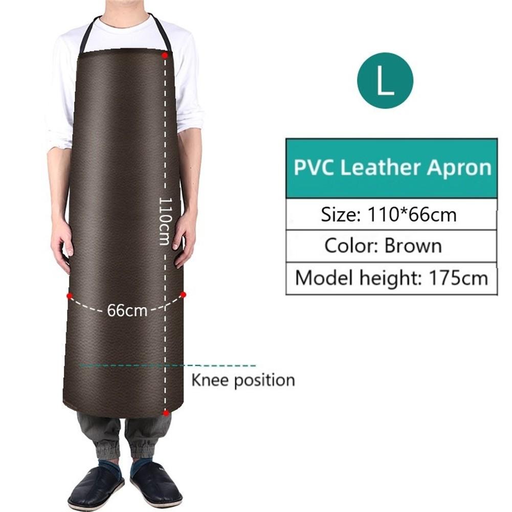 Oilproof Kitchen Apron PVC Leather Waterproof Black Comfortable