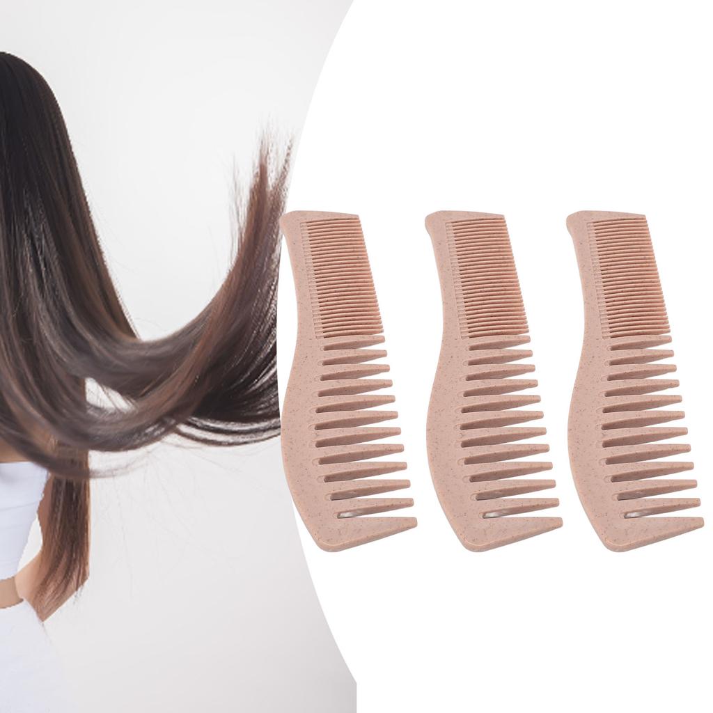 10pcs Wide Tooth Detangling Comb Ergonomic Portable Wheat Straw Small Hair Detangler Combs for Home Travel Salon