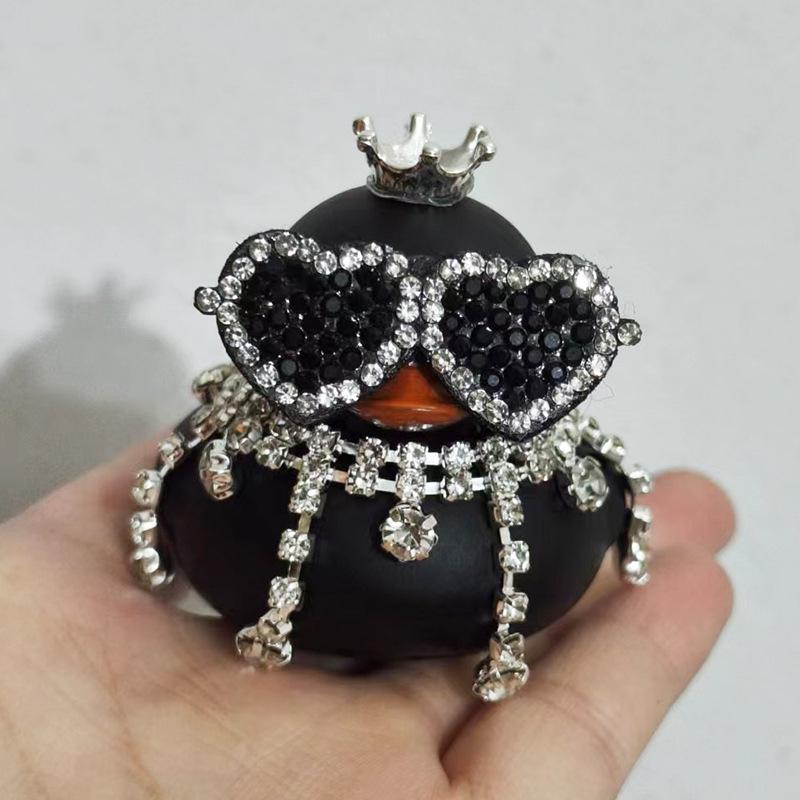 Pink Purple Shiny Rhinestone Duck Car Ornament