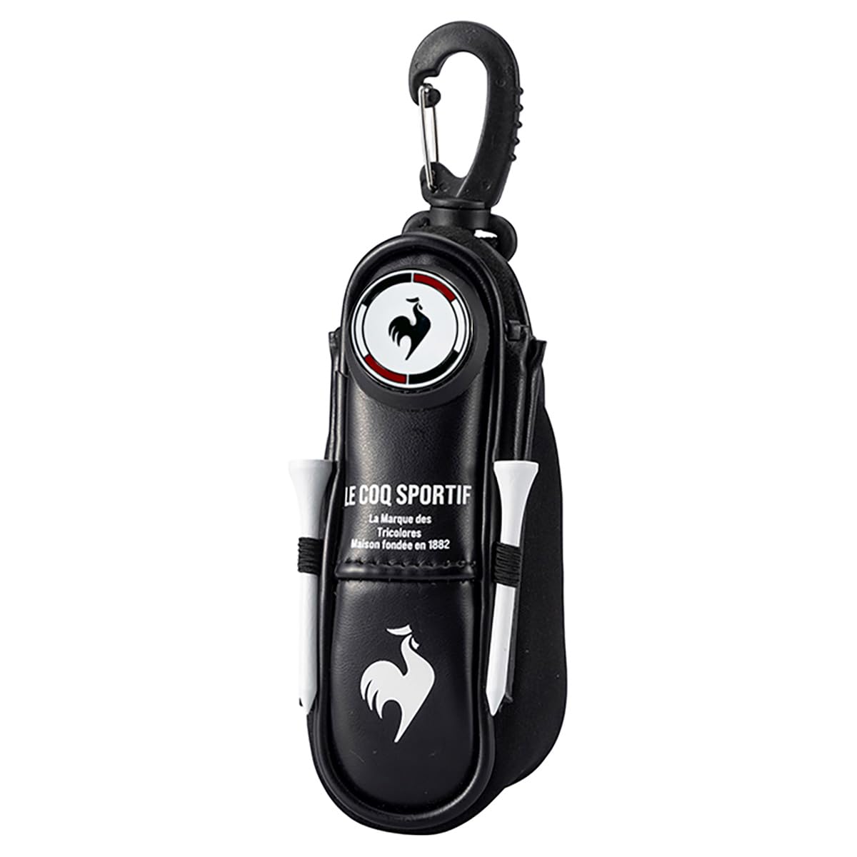 

Coq Classic magnetic ball holder for 2 with marker and 2 golf LG5SBZ00M BK00 [Le Sportif] balls, tees, (black)