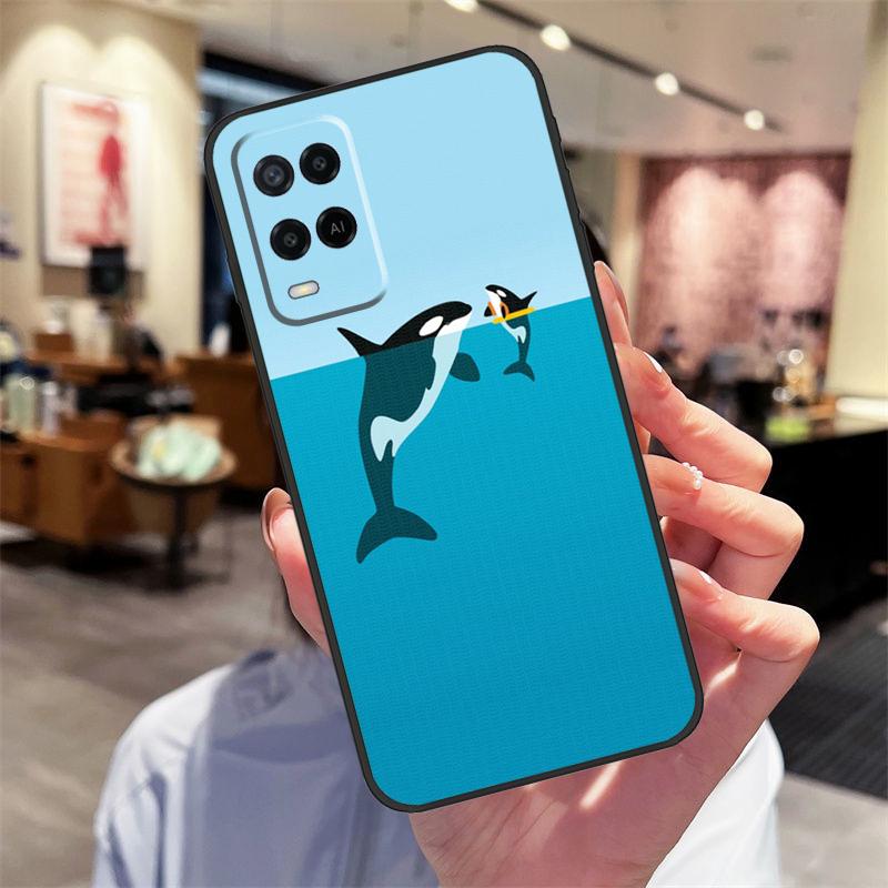 Orcas Whale Case For Oppo A40 A60 A80 A18 A38 A58 A78 A98 A16 A76 A96 A15 A17 A77 A74 A94 A54 A57S Cover