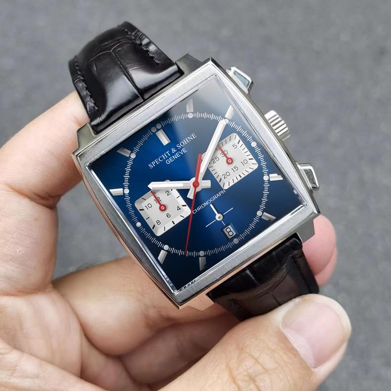 2023 Fashion Mens Watches Top Brand Luxury Specht&sohne Quartz Wrist Watch For Men Military Sports Watches Luminous Leather Strap 39mm