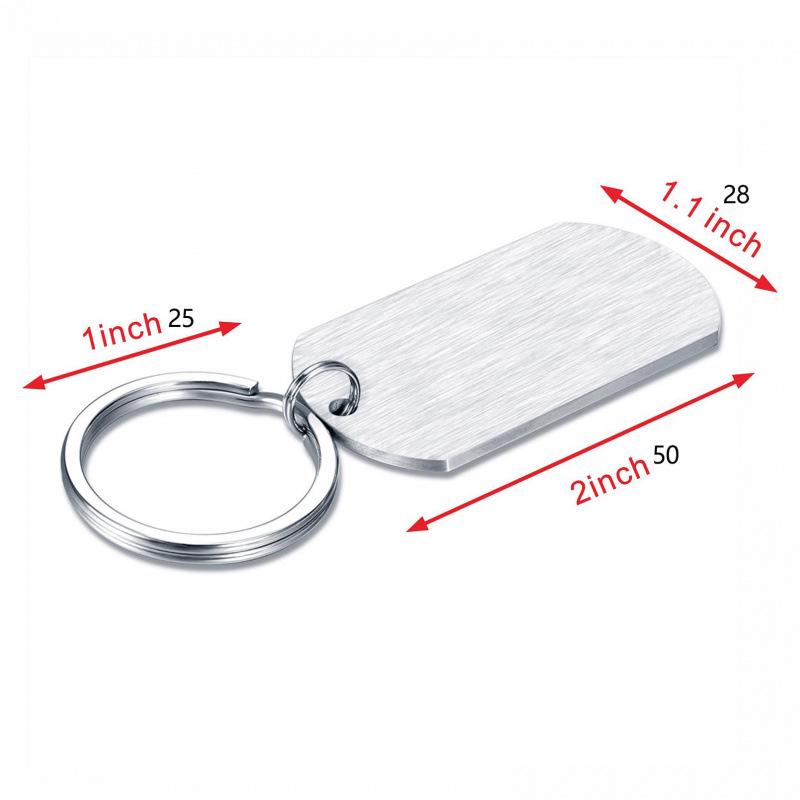 Men's Black Stainless Steel Military ID Card Keychain with Double-Sided Laser Engraving