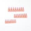 24Pcs/Set Quick Nails Pink French Flame Heart False Nials Sticker Wearable Waterproof Manicure Finished Nails