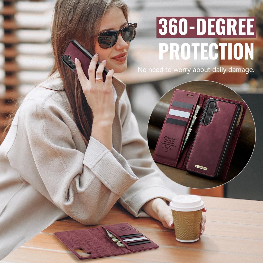 Magnetic Wireless Charging Leather Wallet Phone Case for Samsung Galaxy S26 Ultra S25 FE S24 S23 S22 S21 Plus A17 A56 Flip Cover