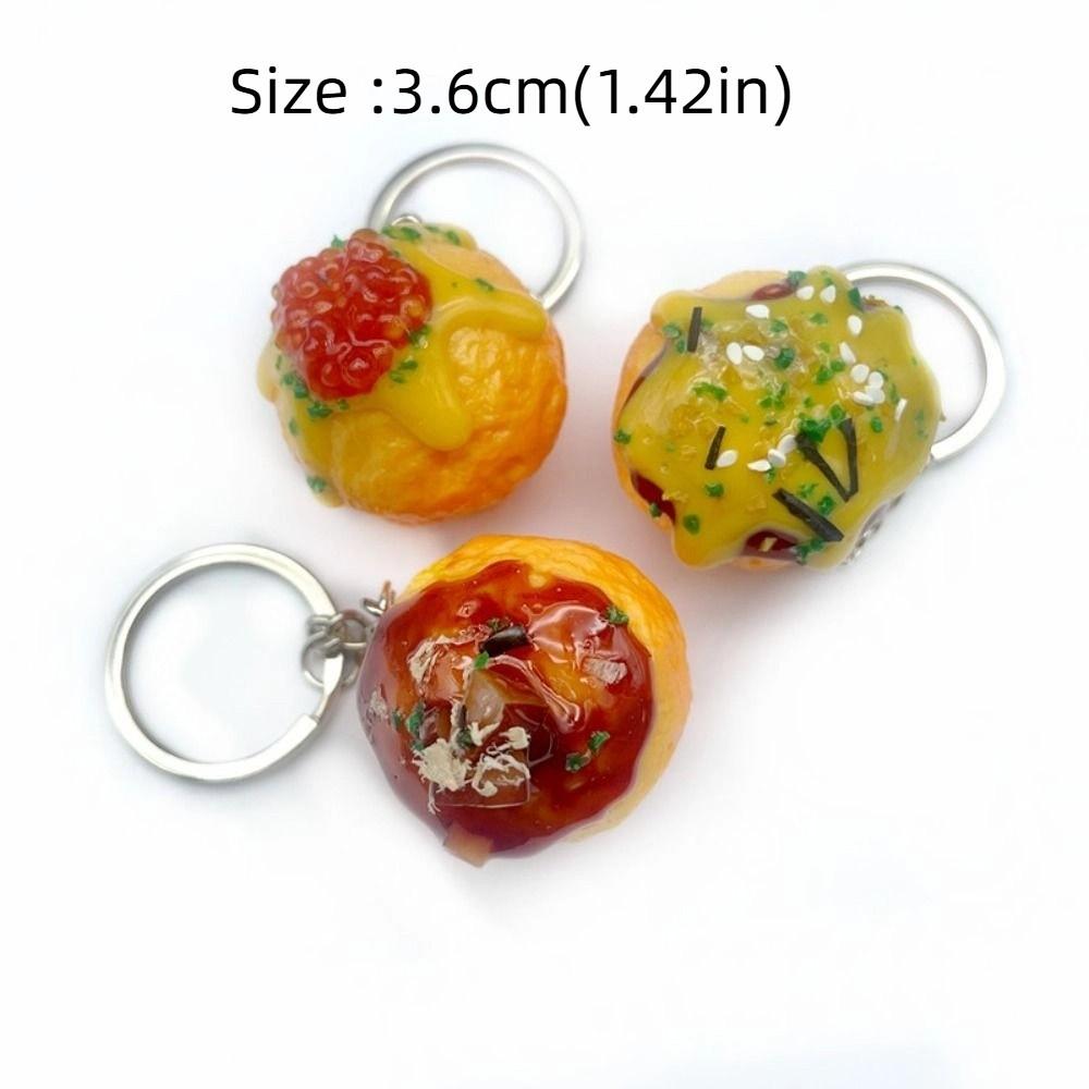 Jewelry Accessories Simulation Food Key Chain Car Keychains PVC Keychain Takoyaki  Pendant  Student