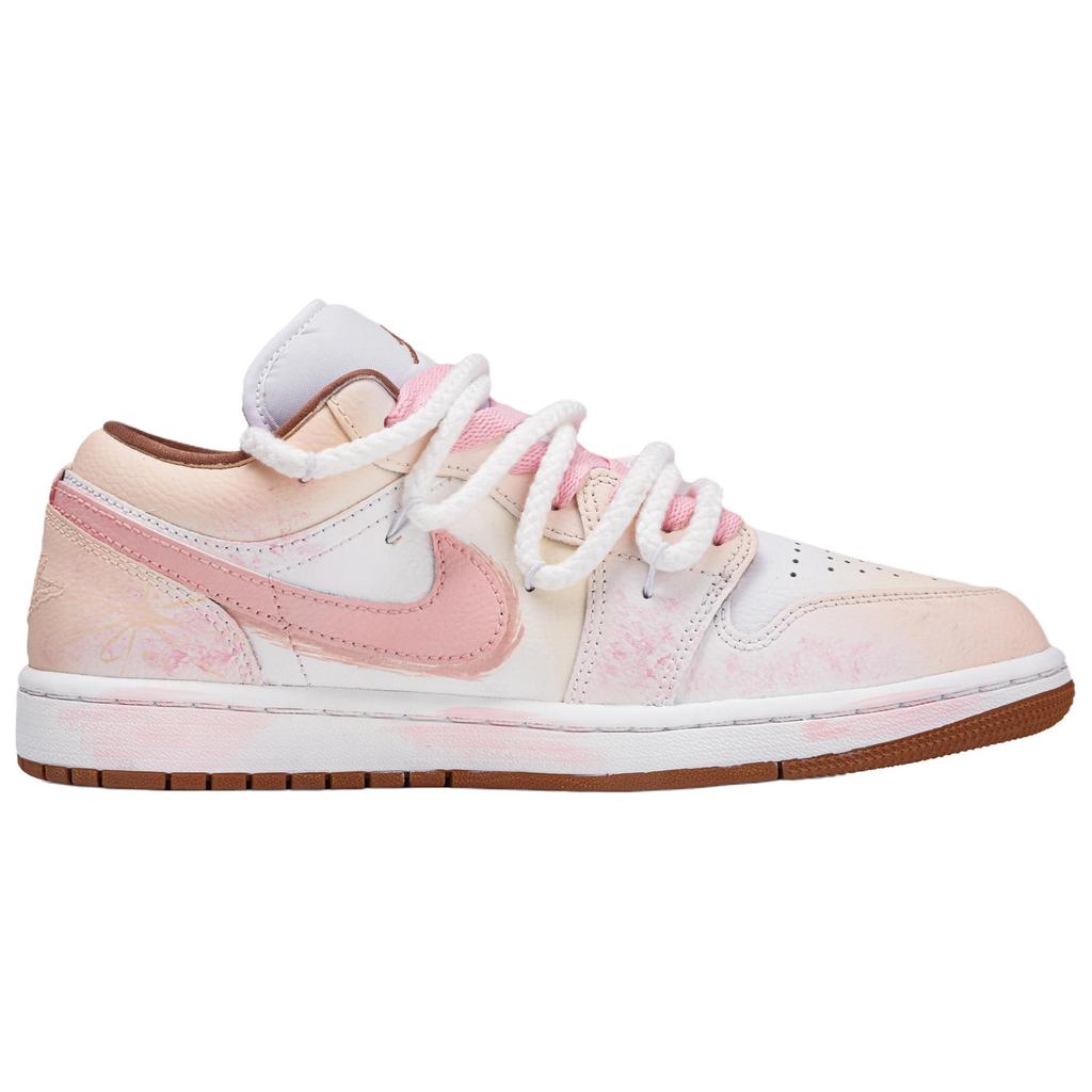 Jordan Air Jordan 1 Half Blooming Blossom Box Abrasion Resistant Low Top Vintage Basketball Shoes Unisex Light Pink DC0774-202(Team376BOX)