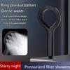 Soffione Doccia ad Anello Nero 12cm Ampia Area di Spruzzo Pressurizzato Rivestimento Spesso Antiscottatura Antigraffio Interfaccia Universale Raccordo Doccia