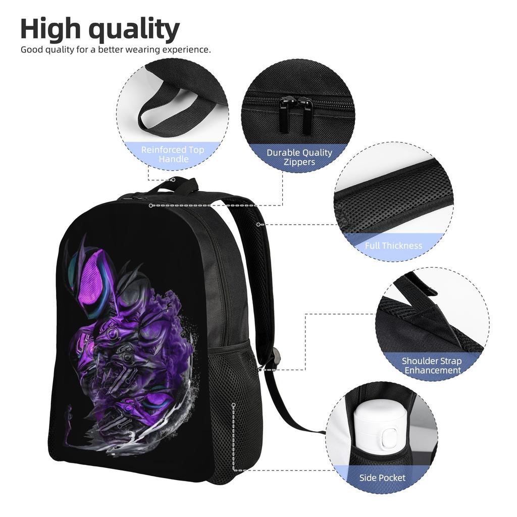 Custom Kamen Riders Backpack Women Men Casual Bookbag for School College Anime Bags