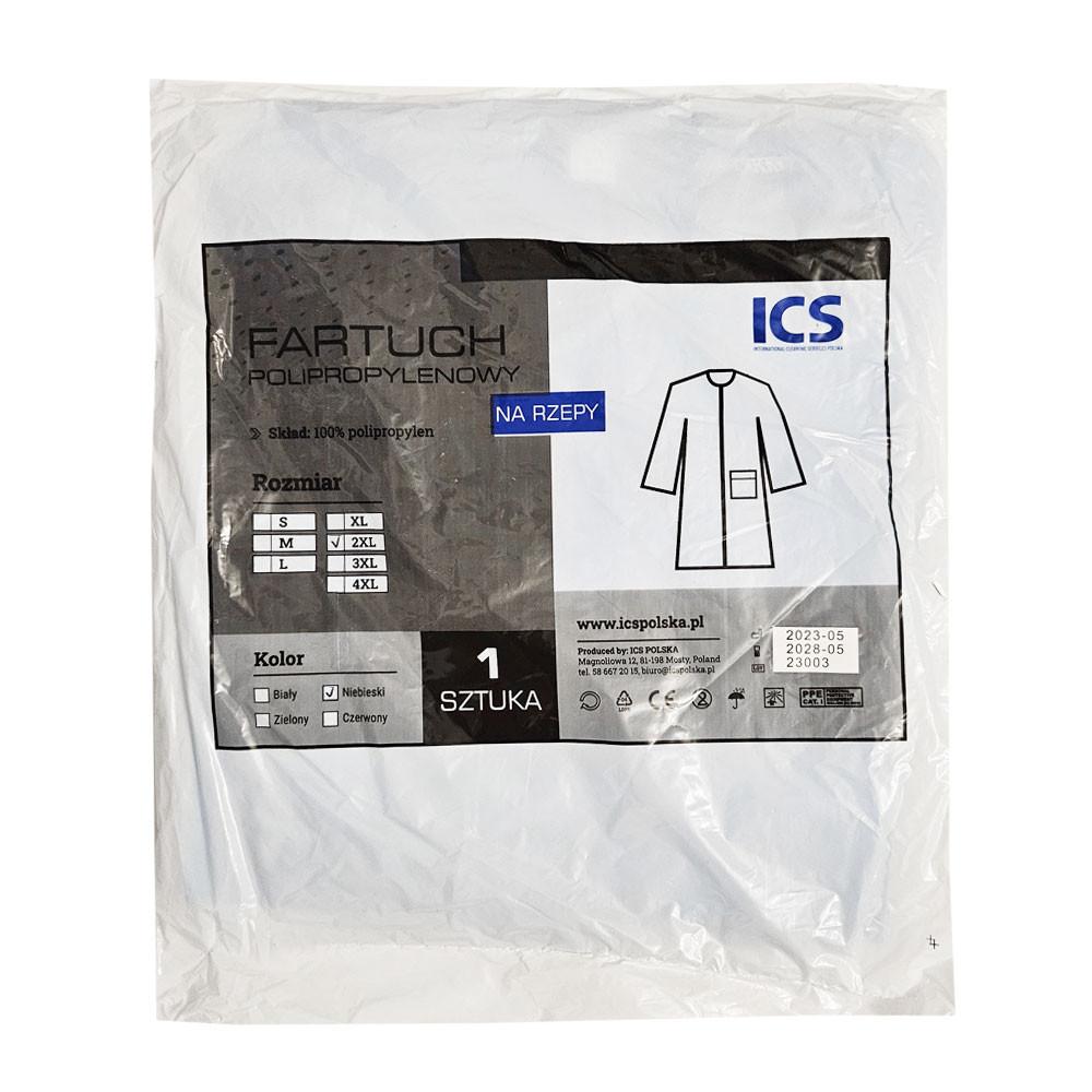Disposable Apron Blue With Velcro (Non-woven 22G) 1 Piece