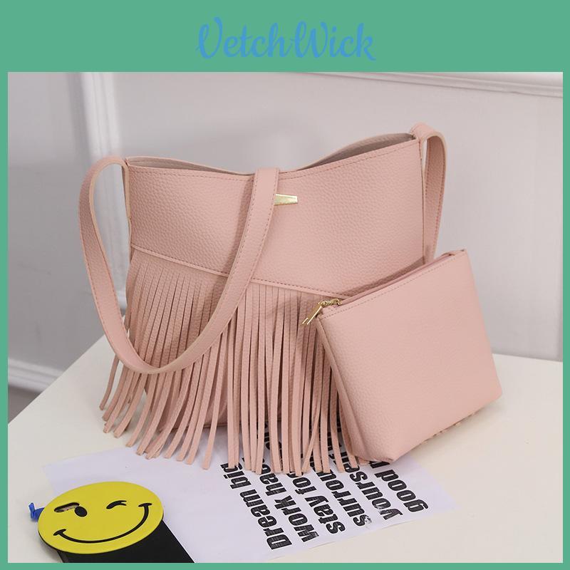 Zeitloses Leder Schulter Messenger Bag Set für Damen mit klassischer Ausstrahlung