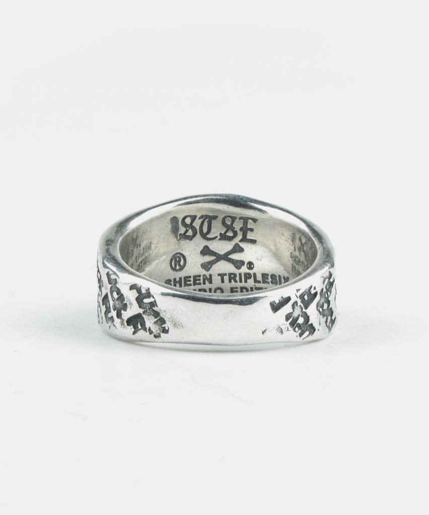 Sheen666 F Pattern Turquoise Silver Ring (B Type)