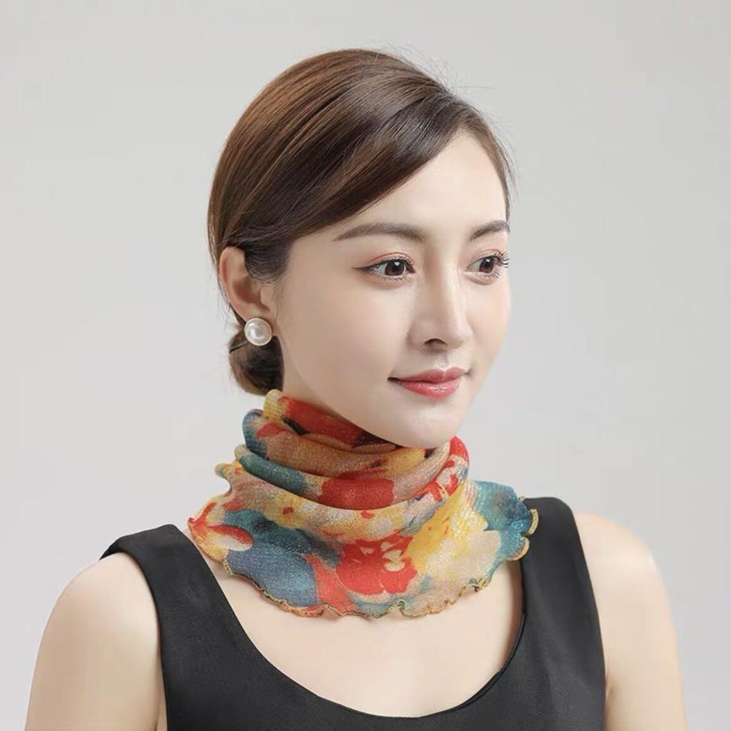 New Versatile Magic Scarf Headband Small Scarf Sunscreen Mask Hanging Ear Style Solid Color Scarves Party Gift