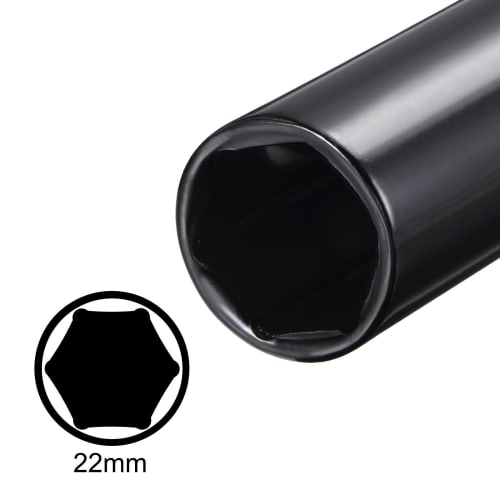 uxcell Deep Impact Socket, 13mm Drive, 22mm, CR-V Steel, 150mm Length, 6 Points, Metric Size