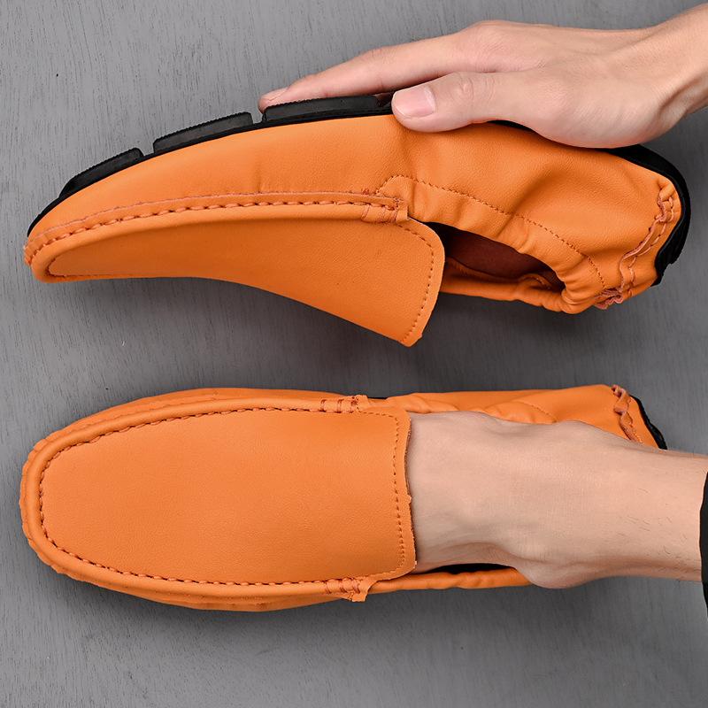 Summer New Hot-selling Amazon Large-size High-end Soft-soled Doudou Leather Shoes, Lazy Foot-covering Driving Men's Shoes
