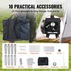 Wood Stove, 86 Inch, Alloy Steel Camping Tent Stove, Portable Wood Burning Stove with Chimney Pipes & Gloves, 1400in³Firebox Hot Tent Stove for