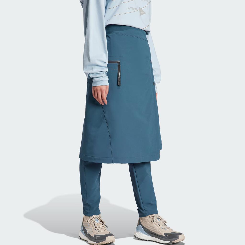 adidas Terrex X And Wander Collaboration FW23 Solid Color Two-Piece Outdoor Sports Long Pants Unisex Bottoms Blue IB4819