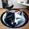 1pc Wolf Moon Office Round Area Rug, Under Office Chairs Bedroom Living Room Home Decor, Room Deco, Available in Various Sizes