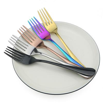 Tafelgabel Buntes Regenbogen-Geschirr Koreanisches Besteck Dessert-Salatgabel Langstiel-Geschirr Gabeln Besteck
