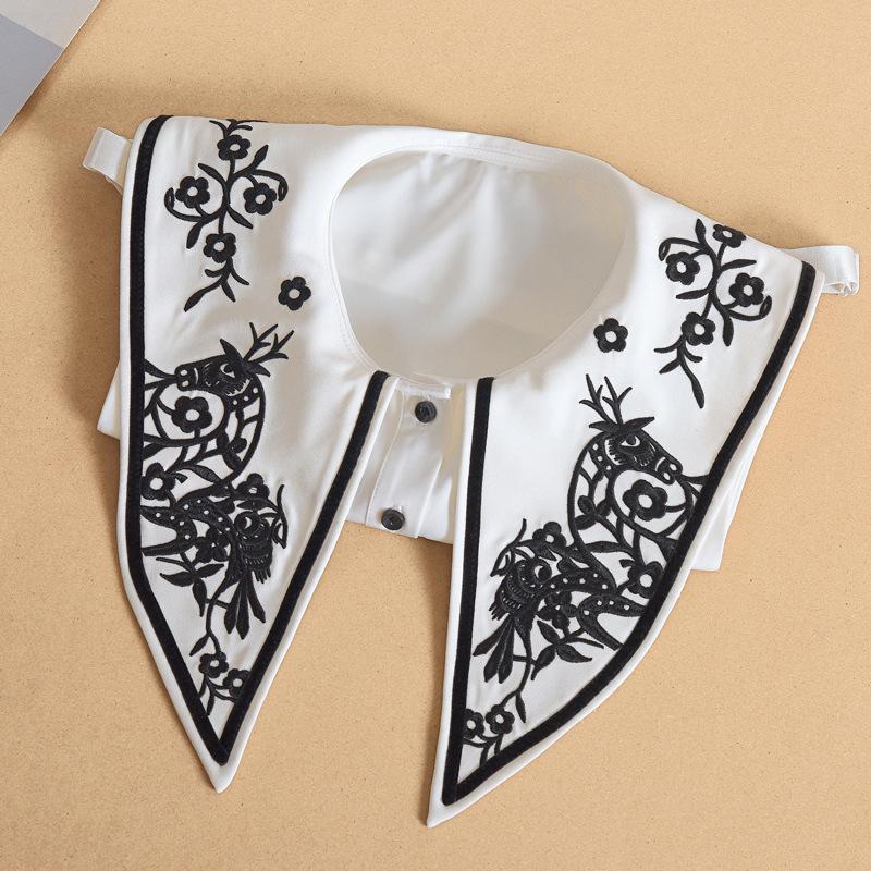 Broderie Guler Fals cu Rever Mare Femei Guler Detașabil Peter Pan Guler Fals Femei Dickie Detașabil Jumătate de Cămașă Femei Guler Fals