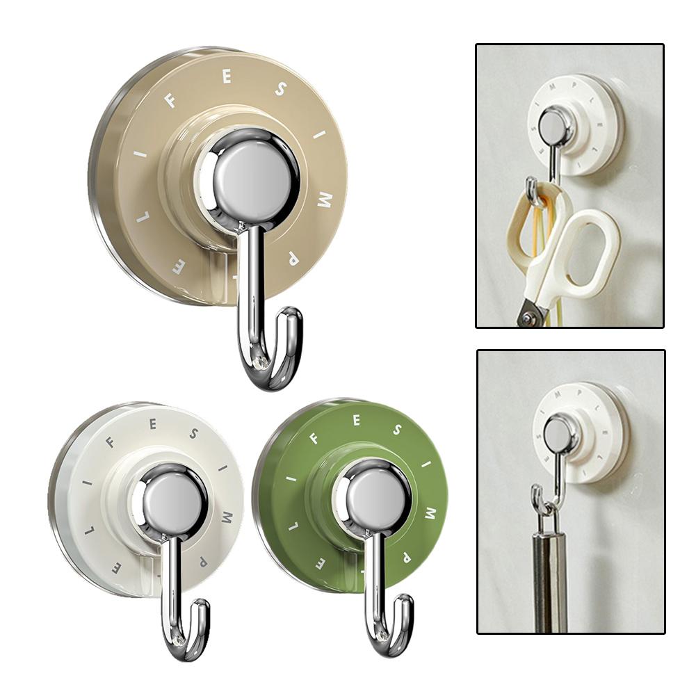 2pcs Suction Cup Hook Rotary Adsorption Hook Suction Cup Wall Strong Vacuum Non-punching Sticky For Bathrooms Kitchens Balconies