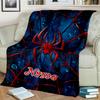 1PC Custom Name Spider Web Artwork Outdooor Flannel Blankets Throw Blanket All-Season Throw Gift Bedspread for Couch, Bed, Camping Holiday Birthday Gi
