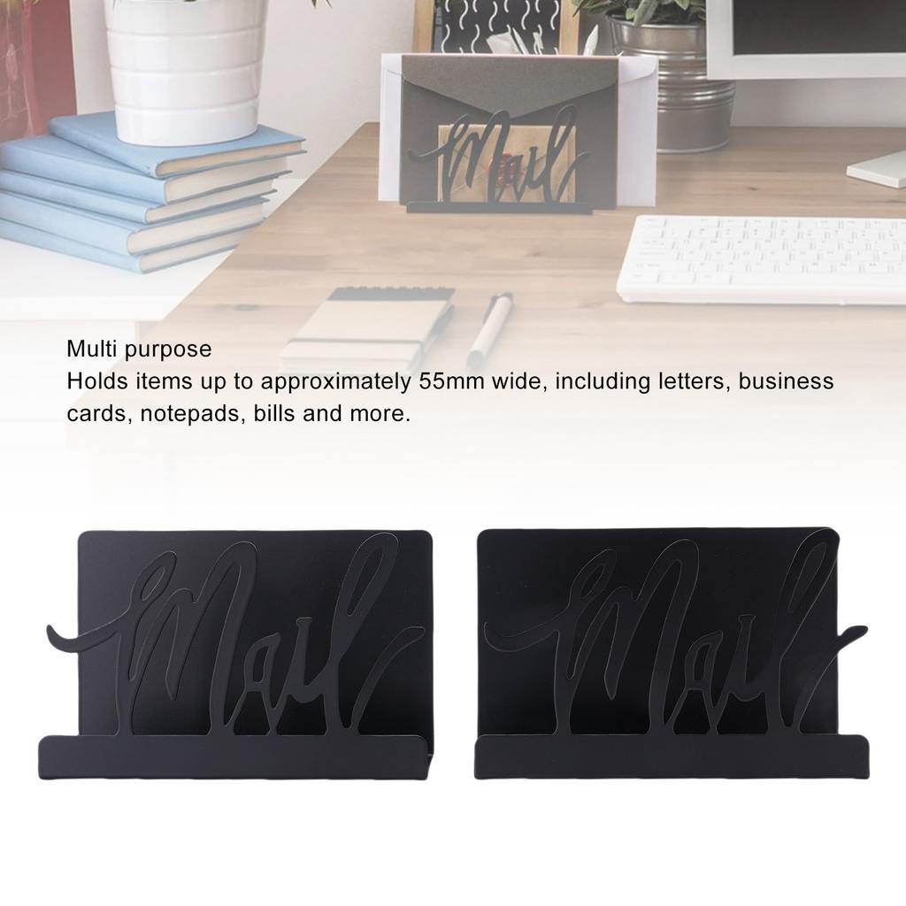Mail Countertop Holder Anti Slip Base Stylish Metal Desk Mail Organizer for Letter Envelope