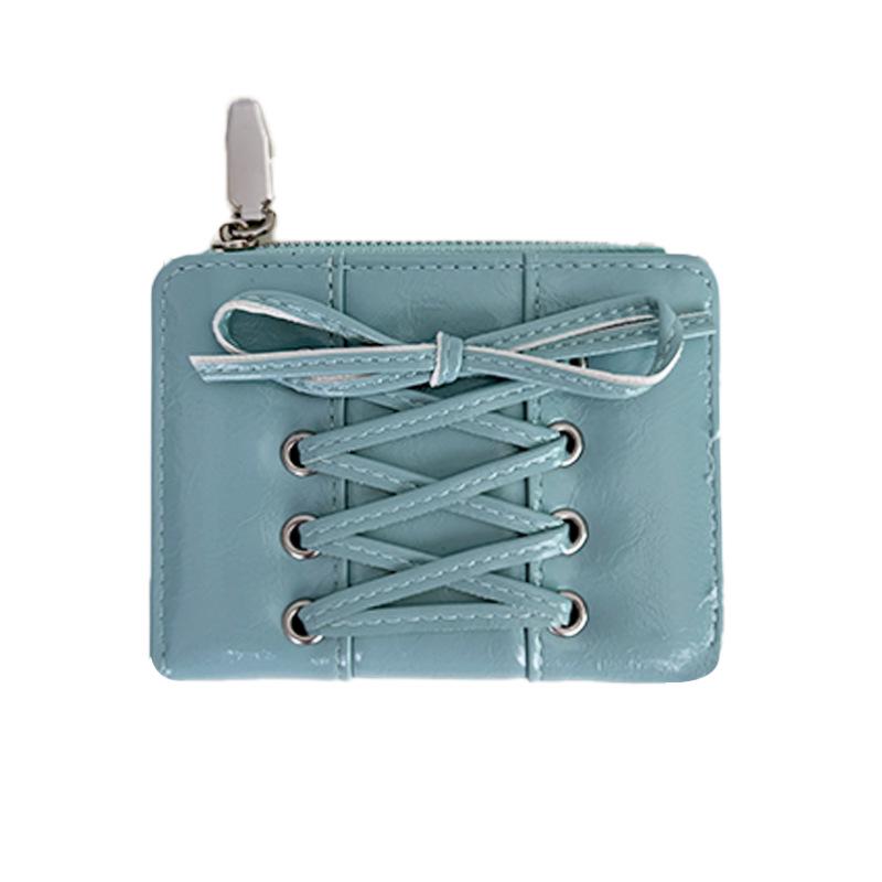 Korean Style Lace-up Bowknot Women's Short Wallet - Cute & Versatile Girly Coin Purse
