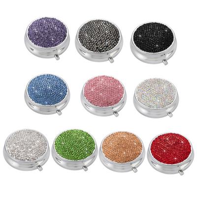 Pillendose mit glitzerndem Strassstein, wasserdicht, tragbar, Organizer für Outdoor-Reisen, robuste Pillendose mit langer Lebensdauer