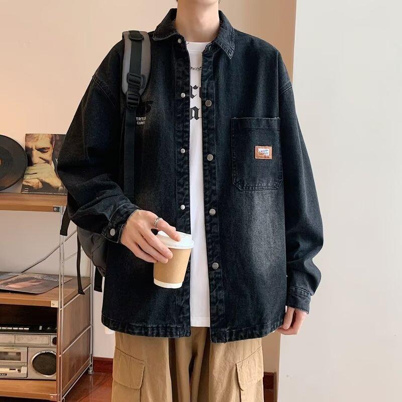 

Весенне-осенняя подростковая мода, трендовая универсальная повседневная куртка-топ свободного кроя с принтом 4XL чёрный