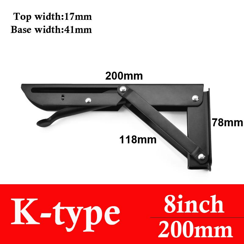 2-pack 8-20 tum Svart Triangel Vikbart Vinkeljärn Justerbart Väggmonterat Hållbart Bärande Hyllkonsol DIY Hem Bord Bänk