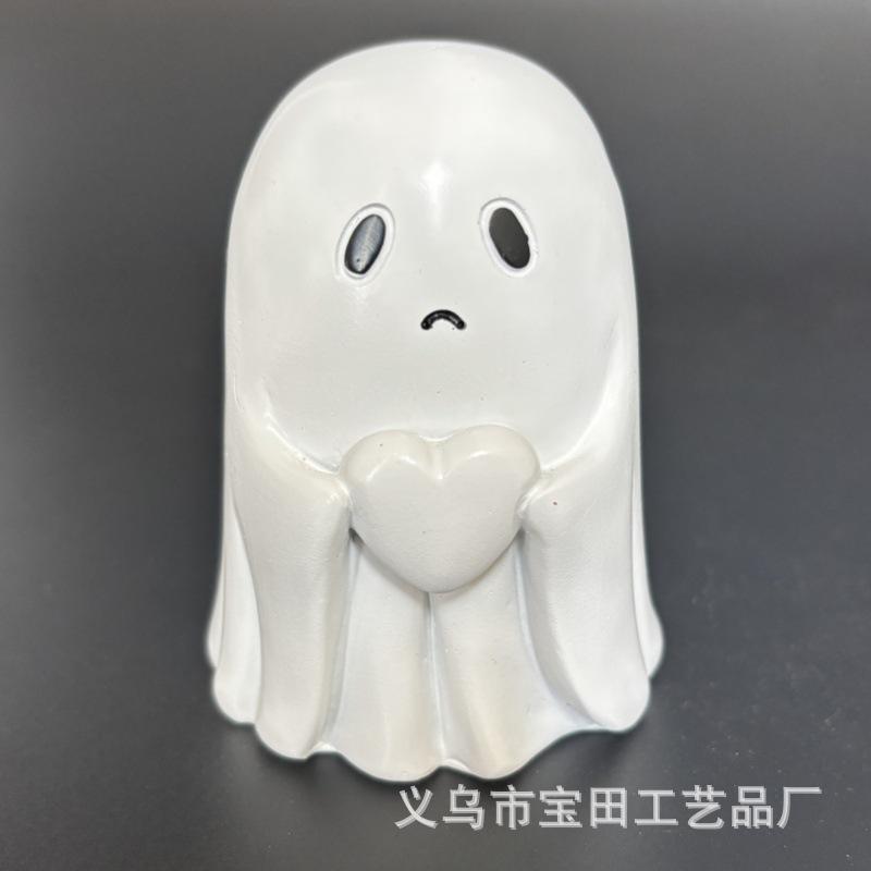 New product cute white ghost party decoration garden ornament study desktop decoration small ornament
