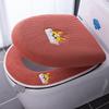 Soft Plush Toilet Seat Cover Set With Lid 2-Piece Winter Fall Bathroom Accessory Home Use