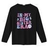 Groovy In My Big Sister Era Womens T Shirt White vintage Washed Versatile Slightly Top For Everyday Wear Comfortable Stretched