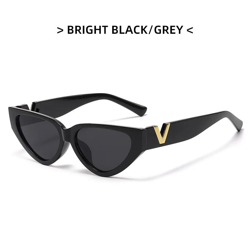 Luxury Glamour Women Brand Sunglasses Fashion V Designer Glasses Cat Eye Stylish Ladies Eyewear Uv400