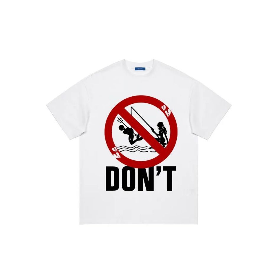 Humor No Fishing Printed Pure Cotton T-shirt Men and Women with The Same Round Neck Cotton Short-sleeved T-shirt  Y2k Vintage
