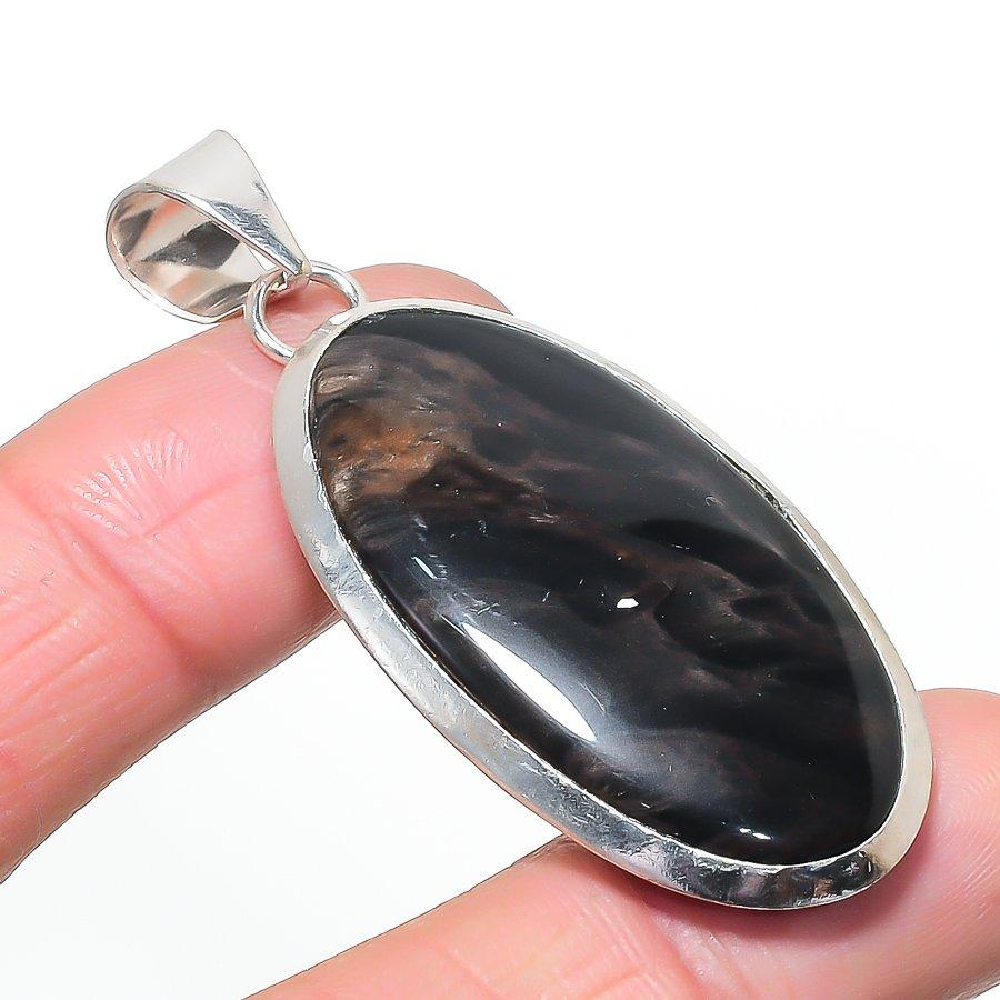 Natural Silversheen Obsidian 925 Sterling Silver Jewelry Pendant 2.36 AP-14594