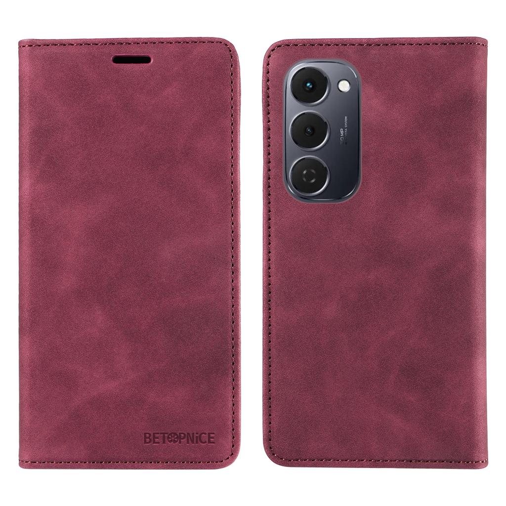 For TECNO Spark 40 Pro+ 4G Case BETOPNICE Magnetic Closure RFID Blocking Wallet Stand Leather Phone Cover
