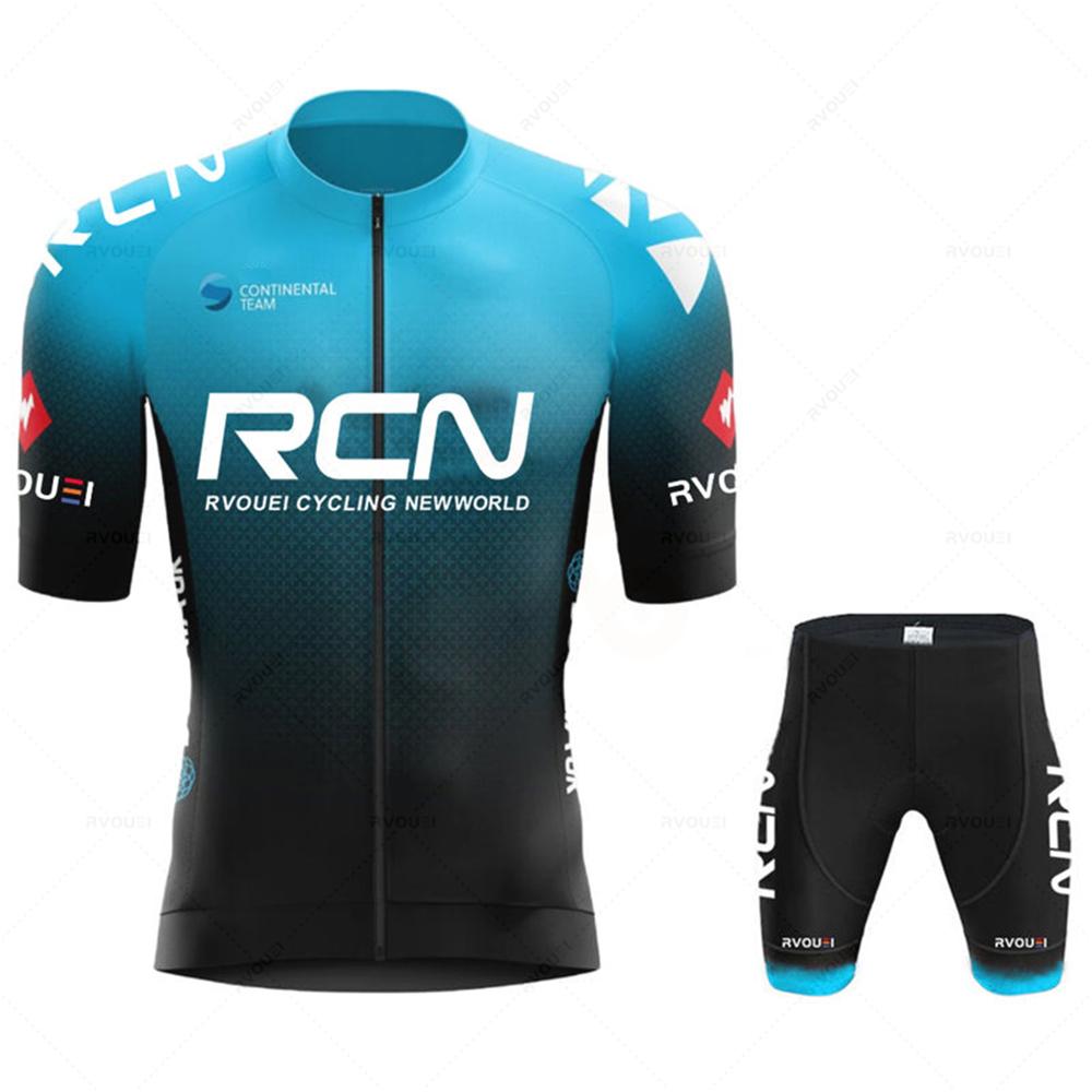 Set da ciclismo verde fluorescente Rcn Uniforme da mountain bike Maglia da ciclismo da uomo estiva Set Maglie da bici da strada Abbigliamento da bicicletta MTB