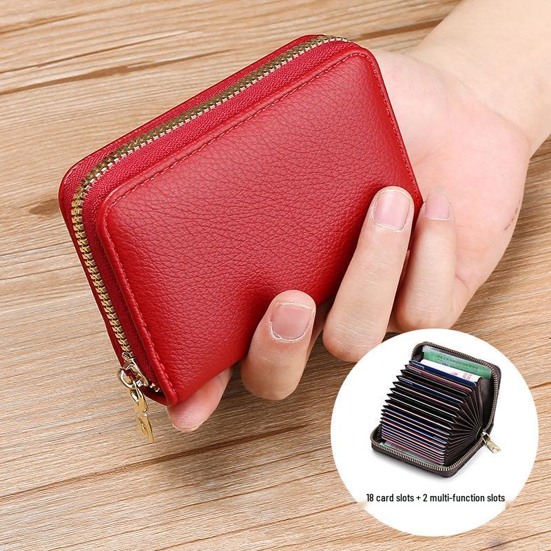 

Кошелек на молнии с защитой от размагничивания: Унисекс Компактный Картхолдер с Множеством Отделений для Карт, Держатель для Банковского ID, Большая Вместимость и Карман для Водительского Удостоверения