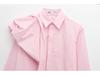 2025 Spring European & American Style Women's Puff Shoulder Poplin Fashion Shirt