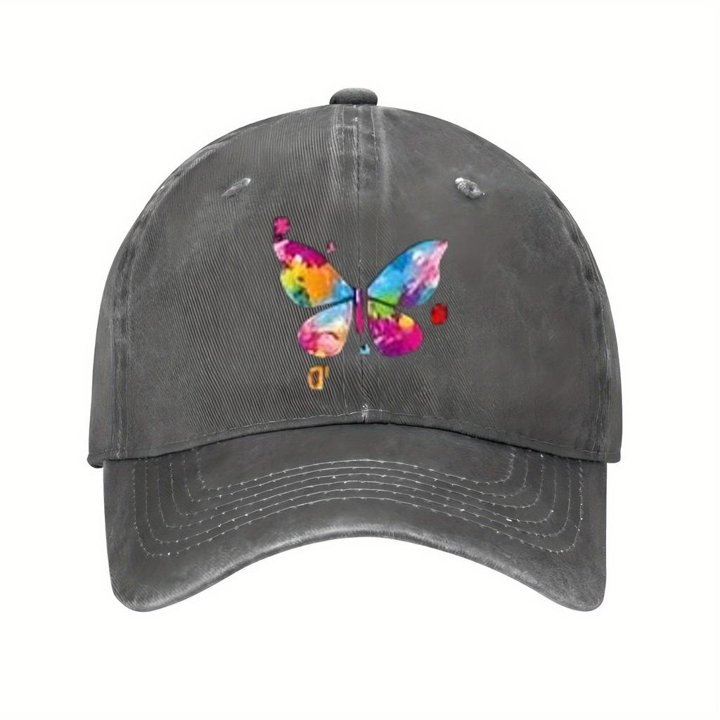 Colorful Butterfly Print Baseball Cap Autism Awareness Unisex Cotton Adjustable Casual Sports Hat