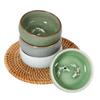 4PCS Crackle Golden Fish Celadon Porcelain Teacups Delicate Longquan Tea Cup Bowl Kungfu Serviceable Chinese Tea Cup Tea Making